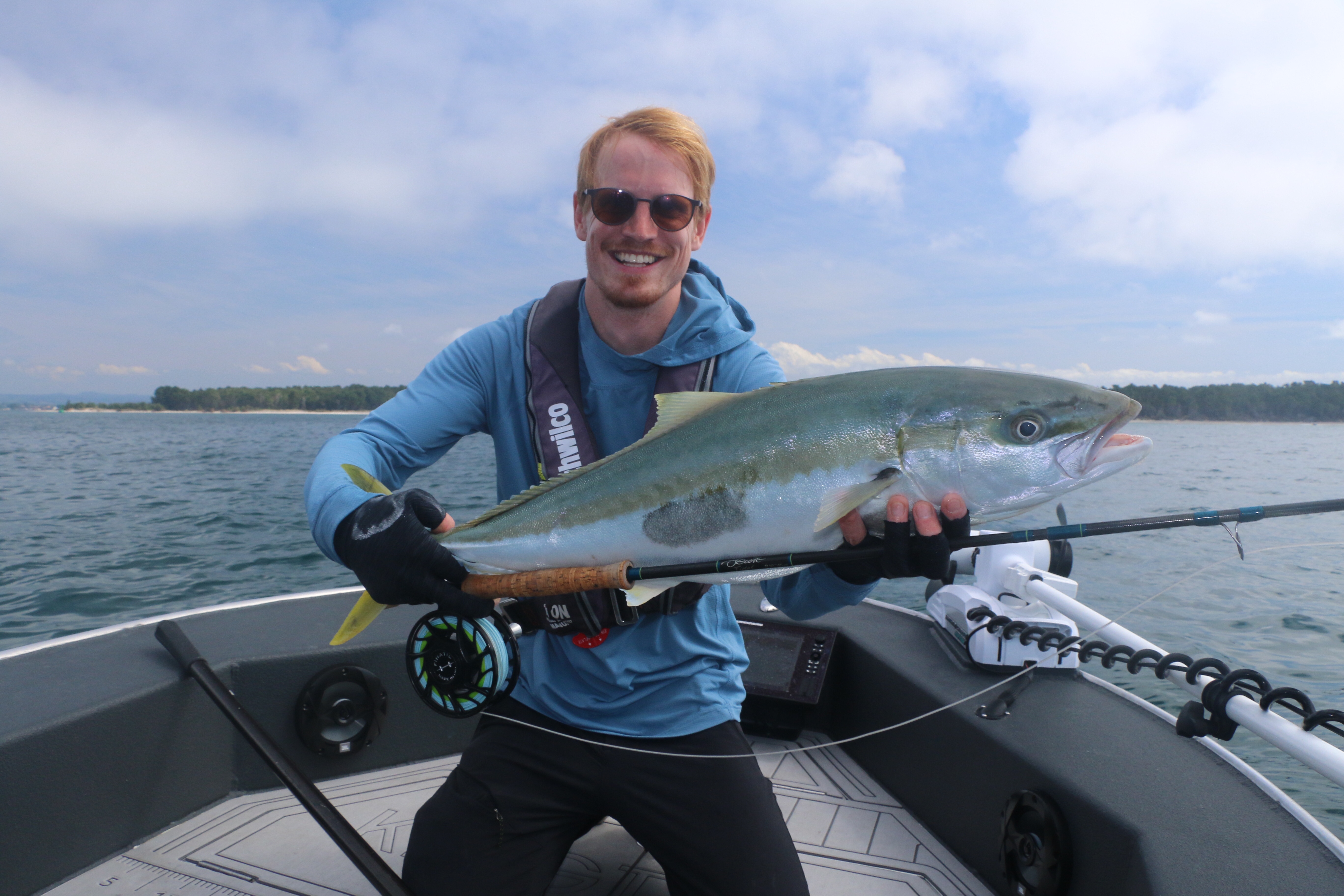kingfish, flats, salt water fly, nz, Tauranga, ray riders